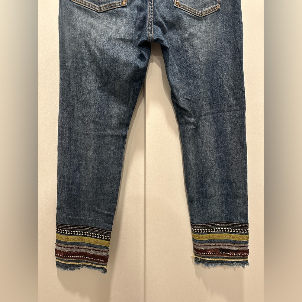 Pilcro High-Rise Embroidered Slim Straight Jeans, Denim Medium Blue - Picture 16 of 16